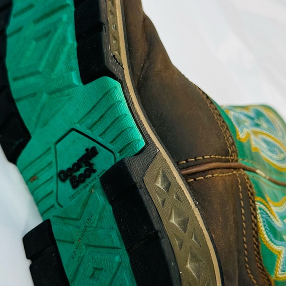 Georgia Boot Brown and Turquoise Kids' Boots - Picture 5 of 10